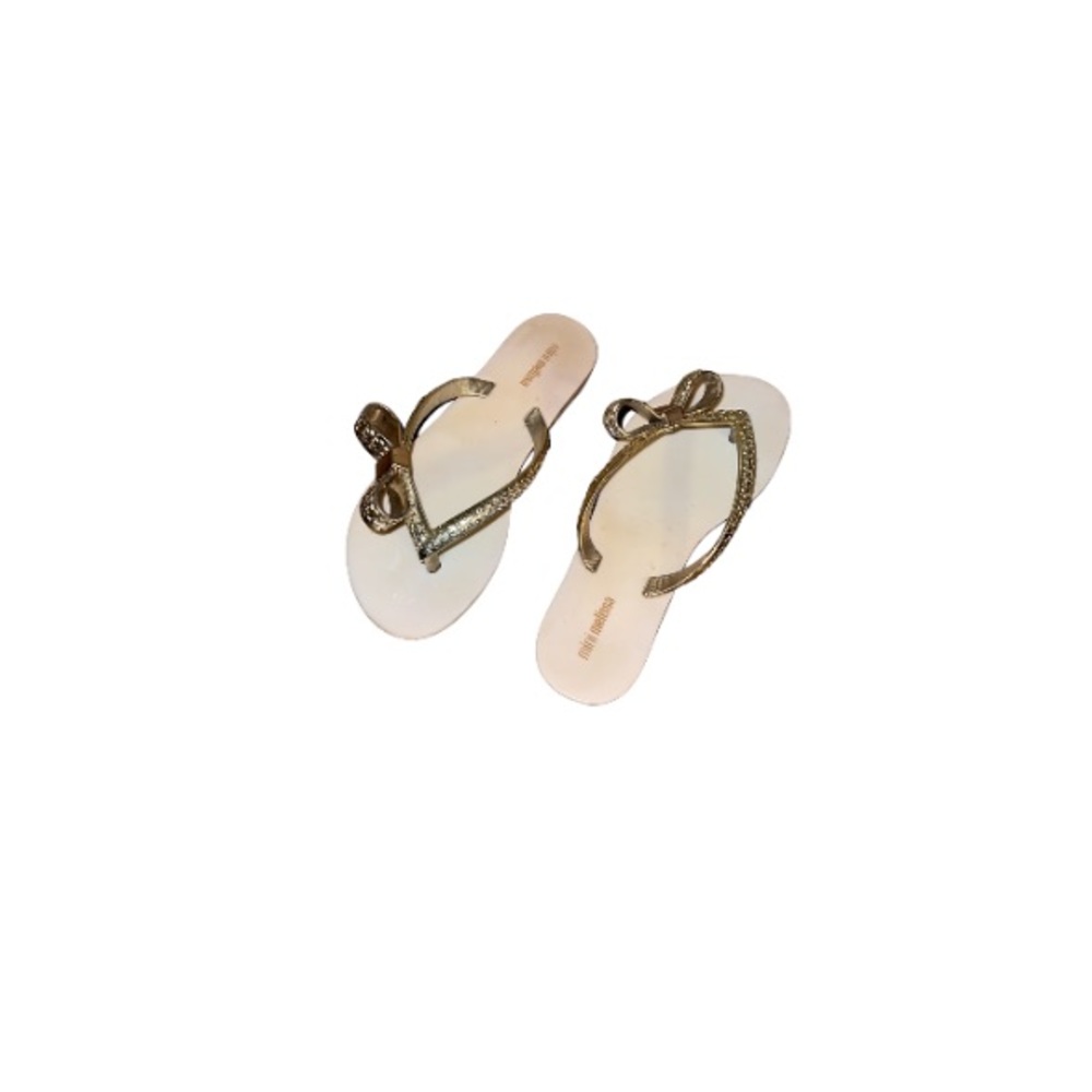 Mini Melissa Gold Jelly Thong Sandals - Girl’s Size 1
